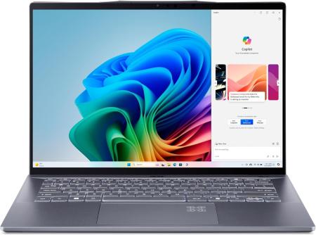 Acer Swift 14 AI Copilot+ PC SF14-11T-X3RZ, 14.5" 2.5K Touch, Snapdragon Elite CPU X1E-78100 (12C), VGA Chip UMA, 16GB DDR5 Memory, 1024GB PCIe SSD, Windows 11
