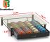 DecoBrothers Crystal Tempered Glass Vertuo Pod Holder Drawer, 24 Large or 48 Small Nespresso Capsule Organizer, Black