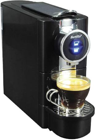 Barsetto One-Touch Espresso Maker with 19 Bar High-Pressure Pump, Fast Pre-Heating, Short or Long Shots, Compatible with Standard Espresso Coffee Pods