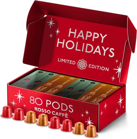 ROSSO CAFFE Espresso Coffee Pods for Nespresso Machines - Holiday Limited Edition