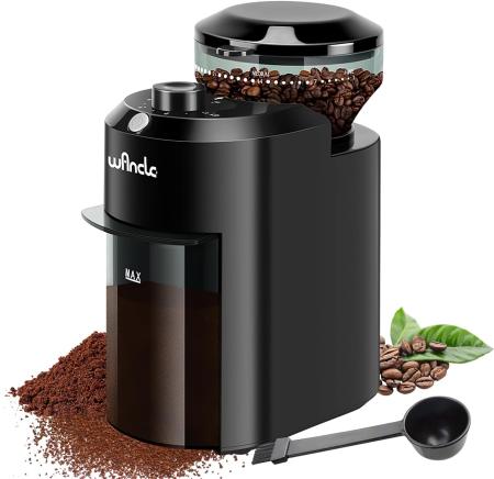 Wancle Electric Burr Coffee Grinder - Adjustable with 28 Precise Grind Settings for 12 Cups