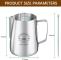 Milk Frothing Pitcher, 12oz Stainless Steel Coffe Steaming Pitcher