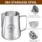 Milk Frothing Pitcher, 12oz Stainless Steel Coffe Steaming Pitcher
